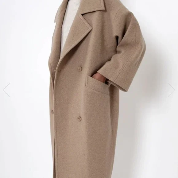 7115 by Szeki NWT OVERSIZED WOOL COAT - FW21 - DESERT SAND - Picture 4 of 5
